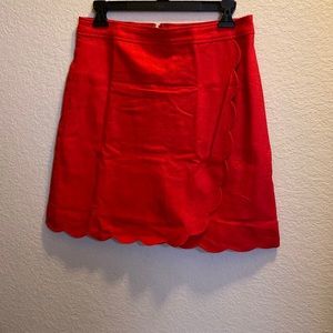 J.Crew size 8 red midi skirt